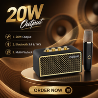 Karaoke Portabel Speaker 5.4 dengan Mic Nirkabel 2.4G Output 20W untuk Pesta di Rumah