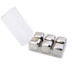 Enfriador de enfriamiento congelado de acero inoxidable de 27mm, piedras heladas, whisky, <span class=keywords><strong>vino</strong></span> helado, 4 Uds., un juego, 8 Uds., un juego con caja de regalo y pinzas - Product Image 3
