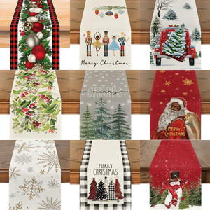 Manteles navideños de lino personalizados al por mayor, decoraciones navideñas para el hogar, manteles de Navidad - Product Image 5