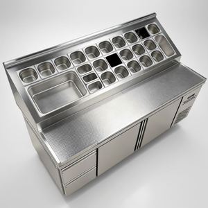 Réfrigérateur de Comptoir en Acier Inoxydable pour Restaurant, Table de Travail Congélateur pour Salades, Sandwichs et Pizzas - Product Image 1
