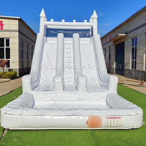 Tất cả các màu trắng lâu đài Inflatable trượt nước với leo trượt lâu đài bouncy vật liệu PVC - Product Image 4