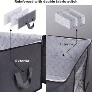 Moisture-Proof Dust-Proof Non-Woven Cotton Material Foldable Clothing Quilt <b>Storage</b> Box Minimalist Design for Home Bedroom Use - Product Image 3