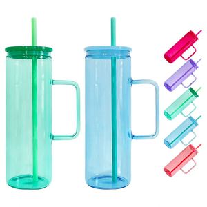 Mug en verre transparent de 20 oz avec poignée, personnalisable avec logo, pour sublimation et films UV DTF - Product Image 1