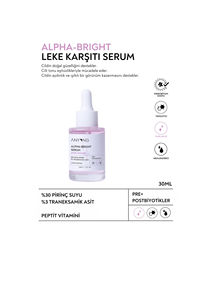 Sérum Alpha Bright 30mL Éclaircissant Hydratant Réparateur de la Barrière Cutanée Convient à Tous les Types de Peau - Product Image 2