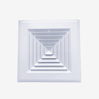 Grands diffuseurs d'air carrés à 4 voies en ABS pour système CVC, diffuseur d'air de plafond