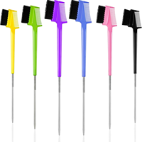 Outils de cheveux personnalisés en gros perruque de dentelle brosse à cheveux de bébé Pintail peigne à sourcils double face 3 en 1 brosse de contrôle des bords avec logo