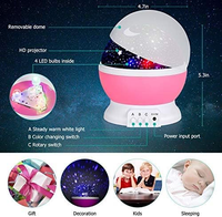 Projecteur d'étoiles rotatif à 360 degrés pour chambre romantique, 4 ampoules LED, 8 couleurs changeantes, projecteur de lumière nocturne pour bébé et enfant