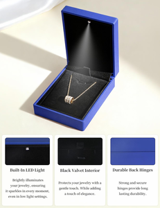 High-End LED <b>Light</b> Jewelry Box Square Pendant Bracelet Box Velvet for Necklace Packaging Spray Painted LED <b>Light</b> Jewelry Box - Product Image 2