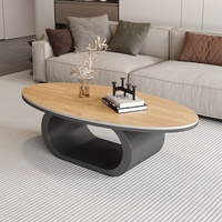 Table basse ovale en dalle de pierre, design moderne minimaliste, luxe léger, table à thé centrale pour petits salons, usage domestique