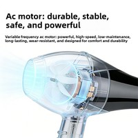 Sèche-cheveux professionnel Euleshi Electric 2200W haute puissance avec lumière bleue, protection contre la surchauffe et 6 réglages de vitesse