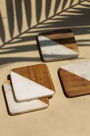 ชุดที่รองแก้วทำจากไม้หินอ่อนแบบคลาสสิกแผ่นรองแก้ว/แผ่นรองแก้วลายโลโก้ออกแบบได้ตามต้องการกล่องสีน้ำตาลใช้ในโรงแรมจากอินเดีย - Product Image 6