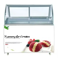 Congélateur commercial Petit congélateur à crème glacée Congélateur horizontal à porte coulissante en verre Vitrine réfrigérée Réfrigérateur à crème glacée