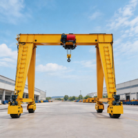Grue portique à pneus en caoutchouc sans rail à poutre unique de 10 tonnes et 20 tonnes pour levage de matériaux extérieurs