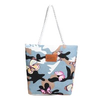 Sac à bandoulière en toile grande capacité pour femme, sac à main imprimé, fourre-tout style coréen, style ethnique artistique, vente en gros, fermeture éclair, polyester