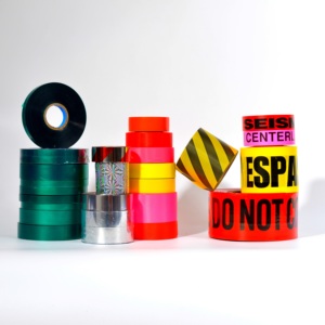 Không có độ bám dính logo in Vàng rào cản CuộN tùy chỉnh không có chất kết dính cảnh báo Băng - Product Image 4