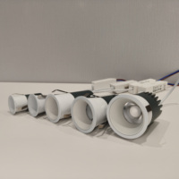 Plafonnier LED encastré rond sans cadre RONSE 9w DALI à intensité variable, couleur noire, anti-éblouissement, pour hôtel