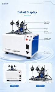 Appareil de test de point de ramollissement Vicat par déformation thermique électronique en plastique avec contrôle PLC Bonnin Instrument, garantie 1 an - Product Image 2