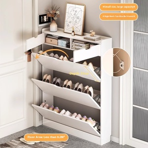 Nouveau modèle 17cm armoire à chaussures en bois Flip intérieur/extérieur <span class=keywords><strong>petit</strong></span> support d'<span class=keywords><strong>entrée</strong></span> étroit <span class=keywords><strong>pour</strong></span> l'<span class=keywords><strong>entrée</strong></span> de la maison - Product Image 2