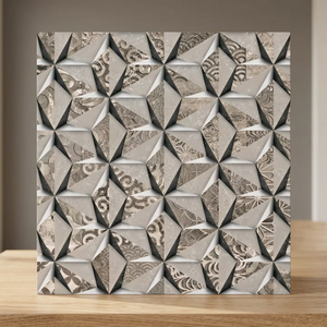 Carreaux de sol en céramique vitrifiée numérique rustique imprimés en 3D avec motif floral, 400x400 mm, mats, imperméables, pour intérieur - Product Image 6