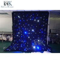 Rideau étoilé en velours avec supports de toile de fond LED à contrôle électrique DMX