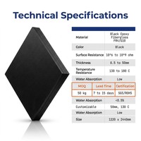 Plaque antistatique FR4 noire G10 en fibre de verre époxy basse tension pour composants d'isolation de transformateurs de moteurs et de supports de test de circuits imprimés