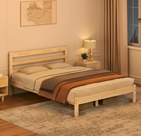 Cadre de lit en bois de pin massif au design moderne, durable, avec couleur personnalisable, toutes les tailles disponibles pour la maison, l'hôtel, le salon, la salle à manger
