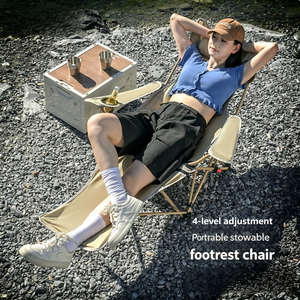 Silla Reclinable Plegable Canlk Moderna de Tela Oxford y Acero al Carbono, Silla Portátil para Acampar al Aire Libre con Reposapiés, Asiento de Jardín para Descanso - Product Image 4