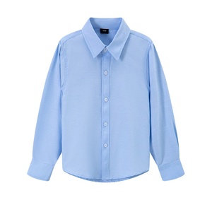 Chemise/<span class=keywords><strong>Blouse</strong></span> en <span class=keywords><strong>coton</strong></span> bleu de haute qualité pour garçons, personnalisable en gros, à manches longues, uniforme scolaire pour spectacle - Product Image 2
