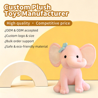 Peluche d'éléphant personnalisée en coton PP, cadeau idéal