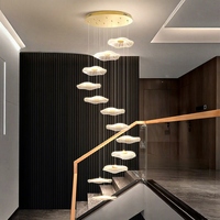 Lustre linéaire moderne pour escalier, télécommande LED pour plafonds hauts, salon, mezzanine, villas, lofts, appartements