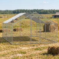 Enclos pour poulets résistant aux intempéries, en acier thermolaqué, simple et spacieux, pour 15 à 20 poulets