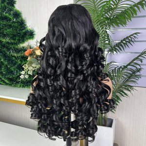 Parrucca in Capelli Umani Veri con Ricci Morbidi, Parrucca Frontale in Pizzo per <span class=keywords><strong>Donna</strong></span>, Fornitore di Tendenza - Product Image 2