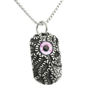 Collar con Colgante de Ojo de Acero Inoxidable para Hombre, Diseño Geométrico Retro Punk con Engaste de Bisel 280499 - Product Image 2
