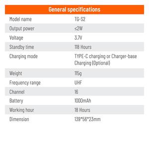Yeni Walkie Talkie QUANSHENG TG-S2 Mini PMR 446 Two iki yönlü radyo taşınabilir el telsizi UHF 400-470Mhz cep boyutu - Product Image 6