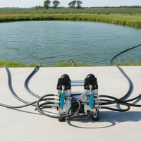 Aérateur d'eau profonde 1100W avec moteur sans huile, 7 diffuseurs, faible bruit, pour l'aération des étangs jusqu'à 4 acres