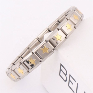 Adjustable Italian Charm <b>Bracelet</b> Stainless Steel <b>Bangle</b> <b>Bracelet</b> With Star Italian Charms <b>Bracelet</b> - Product Image 3