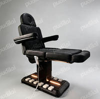 Table de massage électrique chauffante pour soins du visage avec télécommande, trou pour le visage, en cuir PU, pour spa et salon