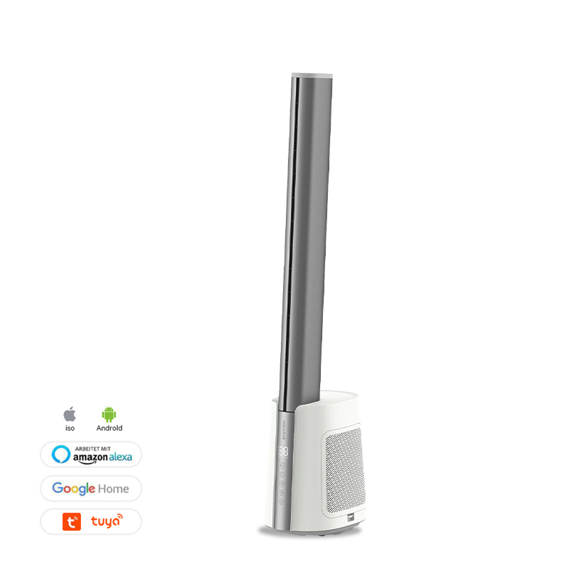 Smart Tuya Tower Pedestal Fans Leafless