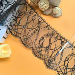 Passamaneria in pizzo di <span class=keywords><strong>nylon</strong></span> con ciglia in <span class=keywords><strong>tulle</strong></span>, larga 15 cm, stile francese sexy, per maniche, scollo, gonna e accessori per abiti e scarpe - Product Image 4