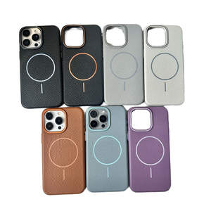 新トレンドのBingTangライチテクスチャオイルドリッピング加工マグネット式TPU+マイクロファイバー製携帯電話ケース（17 Pro Max、<span class=keywords><strong>7</strong></span> Plus、SE対応） - Product Image 2