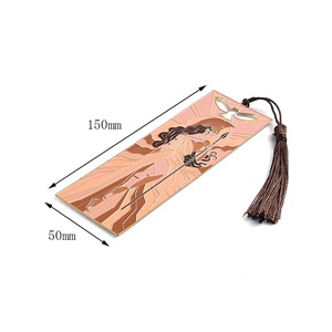 Factory Delicate Rectangle <b>Pink</b> Cartoon Characters Soft Enamel Metal Bookmarks with Tassels - Product Image 6