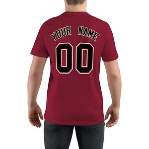 เสื้อยืดเบสบอลแบบกำหนดเอง ชื่อและหมายเลขส่วนตัว คอกลม แขนสั้น พิมพ์ลายด้วยความร้อน ผ้าฝ้าย 100% - Product Image 2