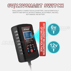 Chargeur de batterie de moto automatique intelligent RJtianye avec pince de 2 m pour batterie au plomb-acide 6V-12V 2Ah-20Ah - Product Image 5