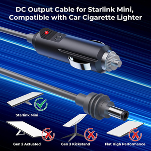 12v רכב סיגריה קלה יותר ל dc כבל חשמל 5521 עבור startlink מיני dc 5.5x2.1 מ "מ - Product Image 6