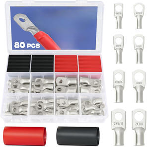 Kit de 80 Terminales de Alambre de Cobre y Estaño, AWG 8 6 4 2, Conectores de Batería de Alta Resistencia para Uso Automotriz - Product Image 2
