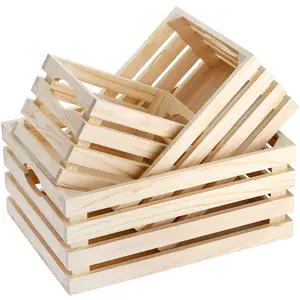 Boîte décorative en bois fabriquée à la main caisse de nidification panier de stockage de ferme conteneur pour l'affichage et l'organisation
