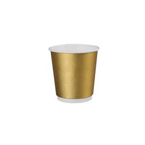 E Craft Eco-Friendly Biodegradable Paper Cups Single Wall Ripple Gold Foil Custom Logo Recyclable 2-16oz Sizes - Product Image 4