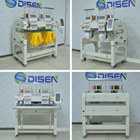 Máquina de bordar digital de dos cabezales de fábrica china, computarizada, de 9, 12, 15 agujas, para bordar gorras y camisetas, a la venta