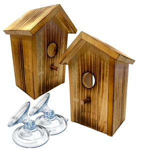 Fabriek Groothandel Natuurlijke Houten Dennenvinken Zangvogels <span class=keywords><strong>Frame</strong></span> Buiten Ophangen Vogelhuisje Bulk Met Zuignappen - Product Image 4