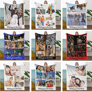 <span class=keywords><strong>Manta</strong></span> de lana con estampado súper suave de alta calidad con <span class=keywords><strong>collage</strong></span> de imágenes de texto, fabricante de mantas fotográficas hechas a medida - Product Image 6